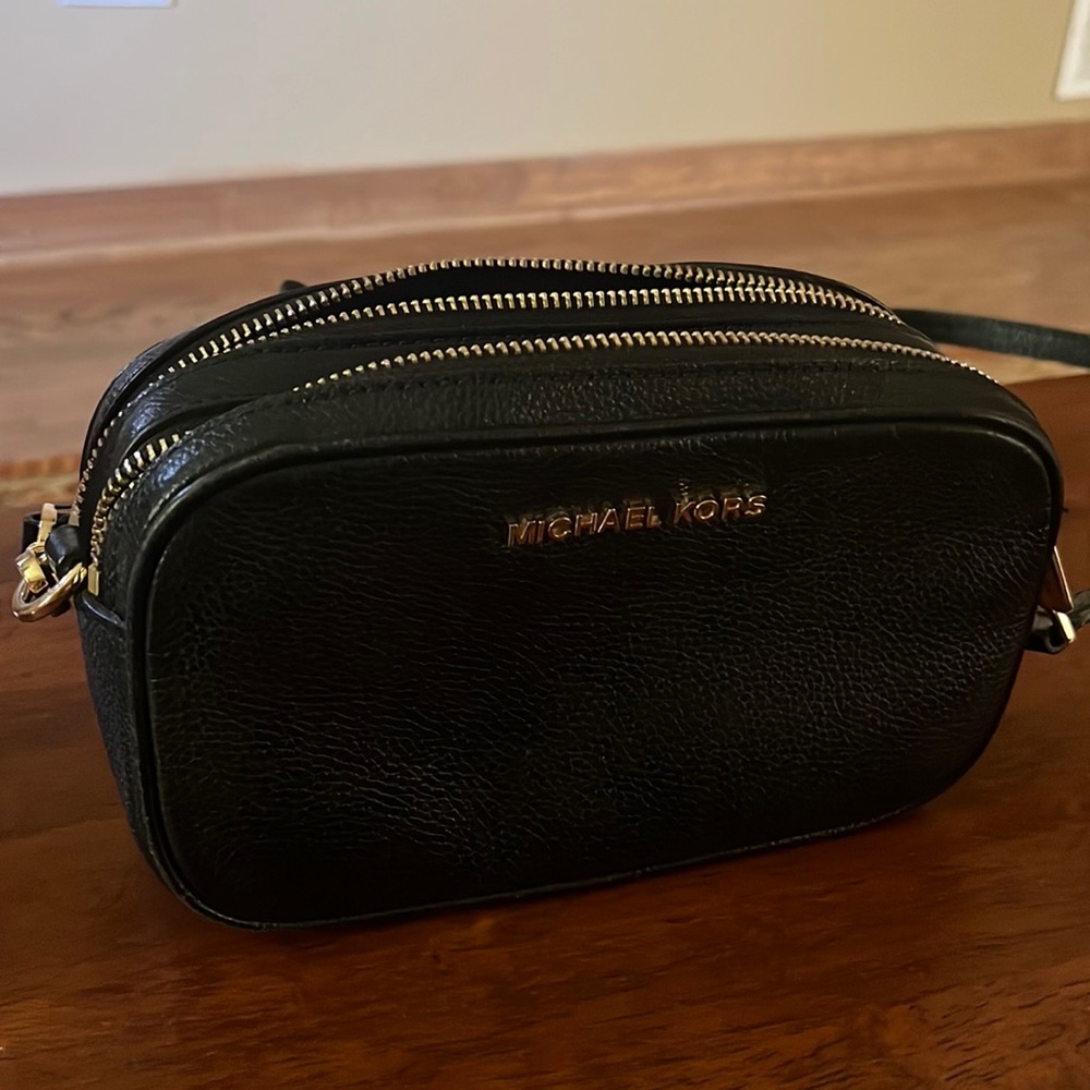 Michael Kors double zipper cross body bag
